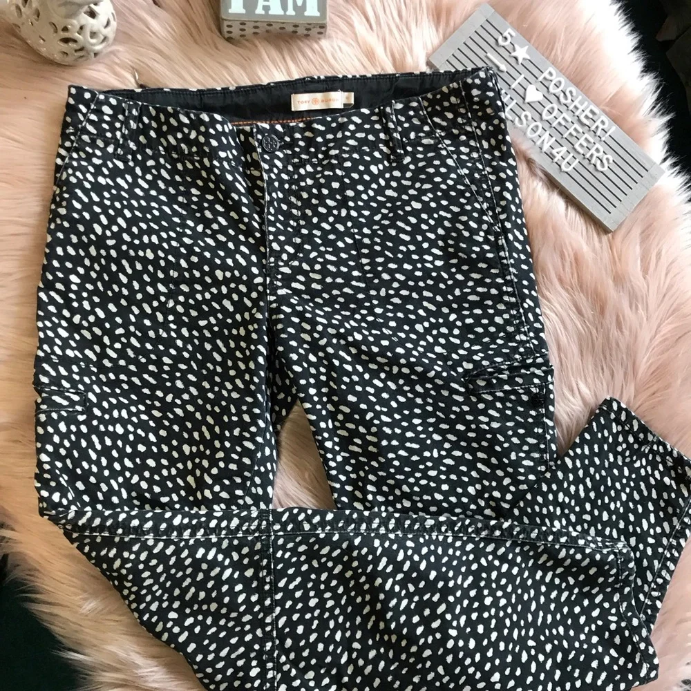 Tory Burch Walker Cargo Dotted Pony Print Jean Size 31